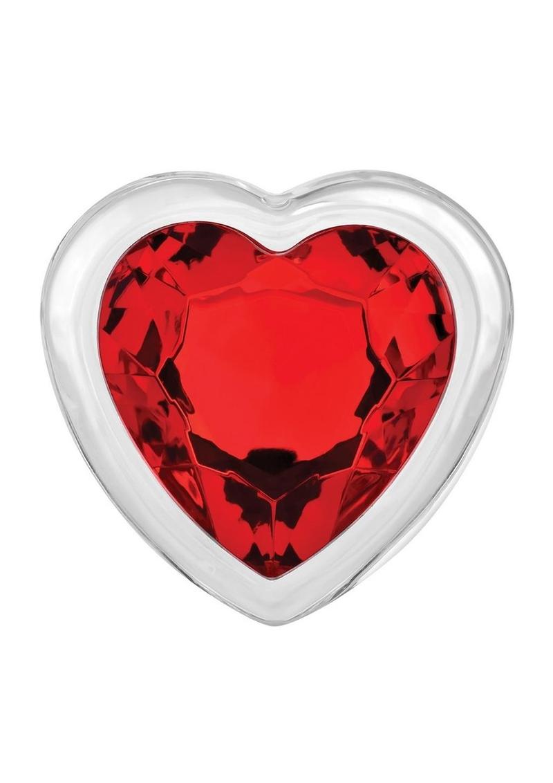 Adam and Eve Red Heart Gem Glass Plug