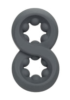 Alpha Liquid Silicone Beaded Crazy 8 Cock Ring - Gray/Grey