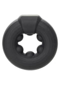 Alpha Liquid Silicone Beaded Optimum Cock Ring - Black