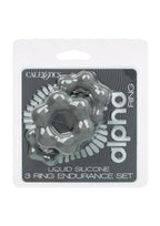 Alpha Liquid Silicone Cock Ring Endurance - Gray/Grey - 3 Piece/Set