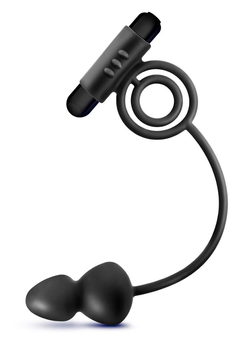 Anal Adventures Platinum Silicone Plug with Vibrating Ring