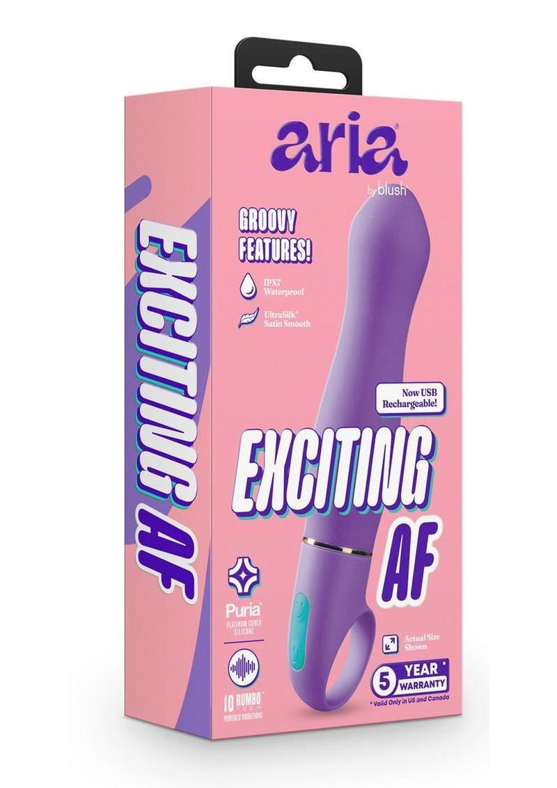 Aria Exciting AF Silicone Rechargeable Vibrator - Blue/Indigo