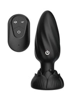 Atomic Rotating Vibrating Rechargeable Silicone Plug with Remote Control - Black