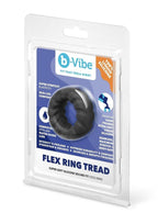 B-Vibe Flex Ring Tread Silicone Cock Ring - Black
