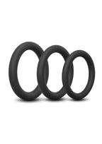 B-Vibe Snug Ring Lite Silicone Cock Ring - Black - 3 Pack