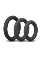 B-Vibe Snug Ring Thick Silicone Cock Ring - Black - 3 Pack