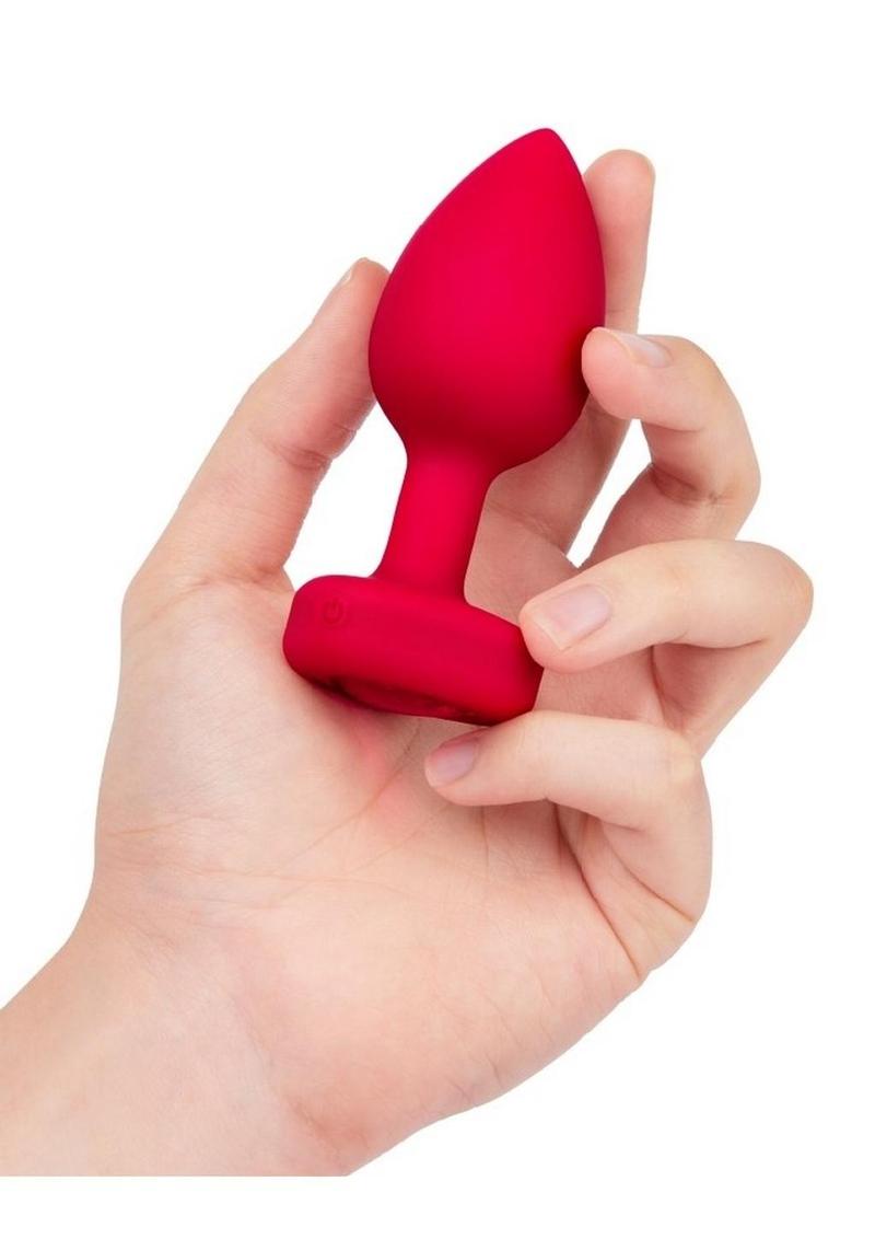 B-Vibe Vibrating Heart Shape Jewel Rechargeable Silicone Plug with Remote