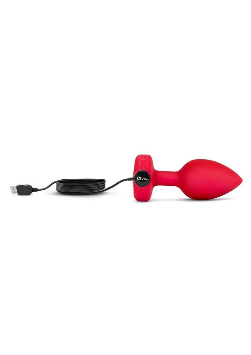 B-Vibe Vibrating Heart Shape Jewel Rechargeable Silicone Plug with Remote
