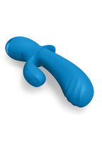 Bang! Flexible Thick Rechargeable Silicone Rabbit Vibrator - Blue