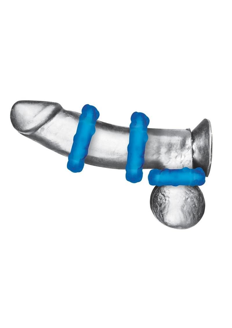 Blue Line Ribbed Rider Ring