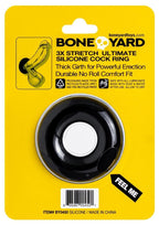 Boneyard Ultimate Silicone Cock Ring - Black - 2in