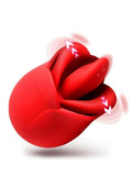 Boomgasm Petal Kiss Rechargeable Silicone Kissing and Licking Vibrator - Red