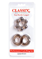 Classix Performance Cock Ring - Smoke - 2 Piece Kit/Set