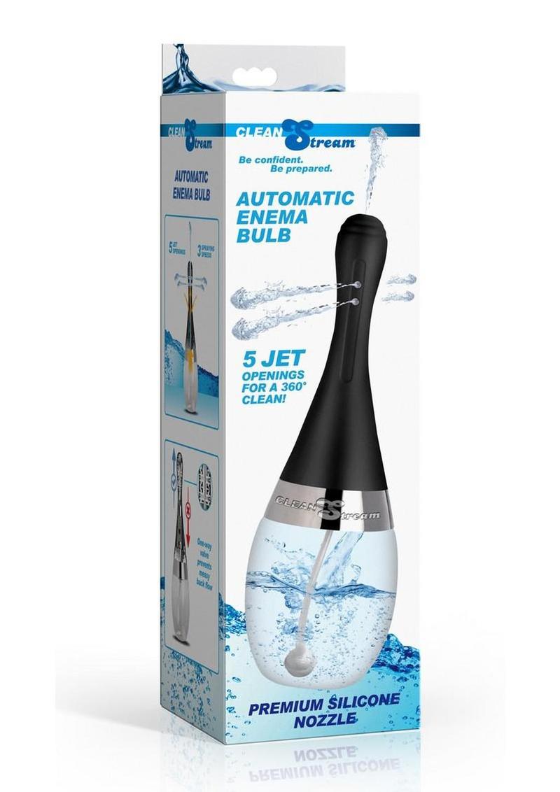 Cleanstream Automatic Rechargeable Silicone Bulb with 5 Jet Nozzle - Black/Clear