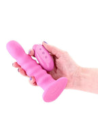 Colours Ribbed Rechargeable Silicone Vibrating Insertable with Remote Control