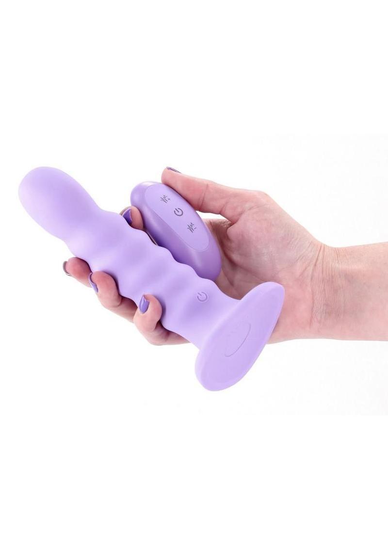 Colours Ribbed Rechargeable Silicone Vibrating Insertable with Remote Control