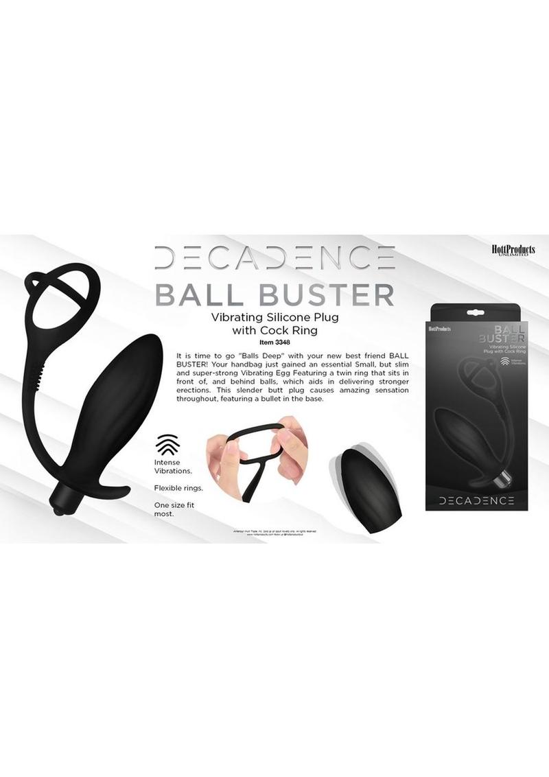 Decadence Ball Buster Silicone Vibrating Plug with Ring