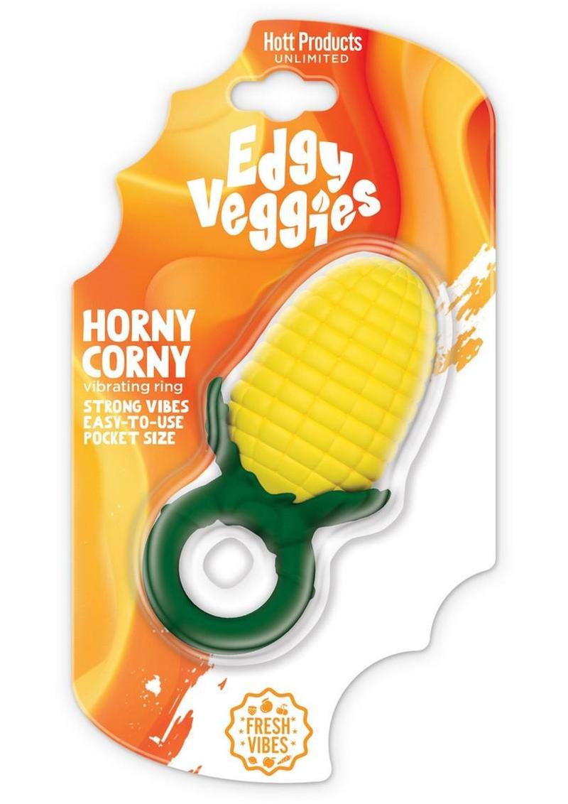 Edgy Veggies Corn Holer Silicone Mini Vibrator - Green/Yellow