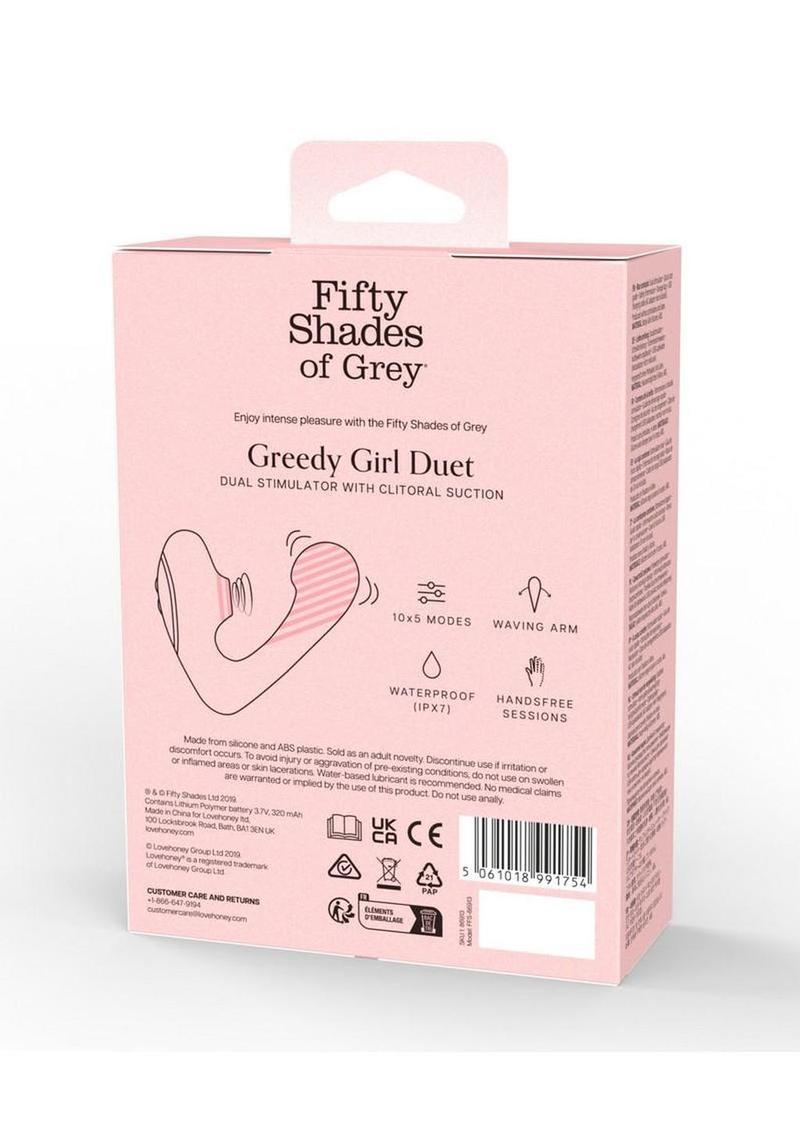 Fifty Shades Of Grey Greedy Girl Duet Rechargeable Silicone Dual Stimulator