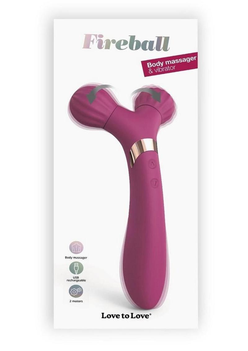 Fireball Rechargeable Silicone Body Massager and Vibrator - Plum Star/Purple