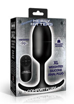 Heavy Hitters Vibrating Weighted Silicone Anal Plug - Black - XLarge