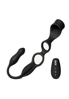 Jock Hype Max Thrusting and Vibrating Rechargeable Silicone Anal Plug with Cock Ring - Black