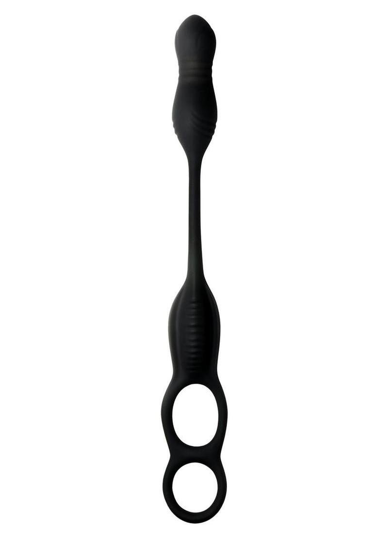 Jock Hyper Thrusting and Vibrating Rechargeable Silicone Plug with Ring