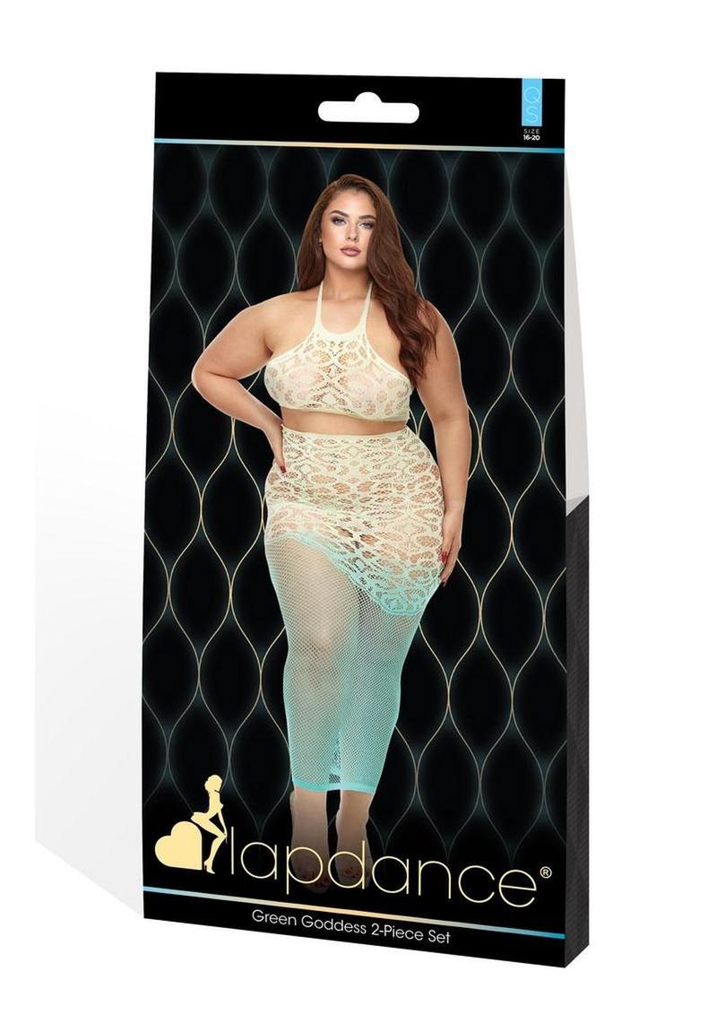 Lapdance Lingerie Green Goddess (2 Piece Set) - Queen Size
