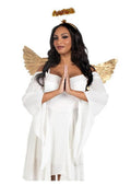 Leg Avenue Metallic Angel Wings and Tinsel Halo Headband - Gold - One Size - 2 Piece