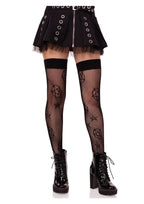 Leg Avenue Occult Net Thigh Highs - Black - One Size