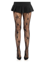 Leg Avenue Star Net Tights - Black - One Size