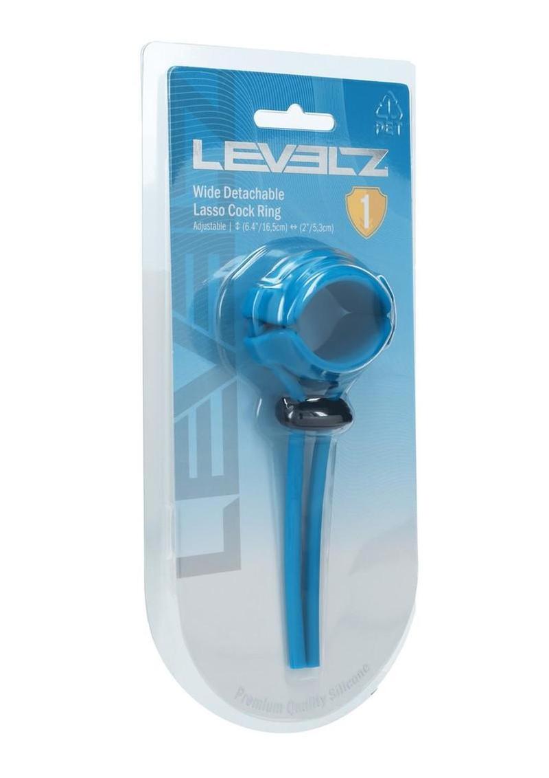 Levelz Detachable Wide Adjustable Silicone Lasso Cock Ring - Teal - 5mm