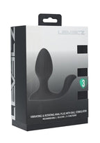 Levelz Vibrating and Rotating Silicone Rechargeable Anal Plug with Ball Stimulator - Black