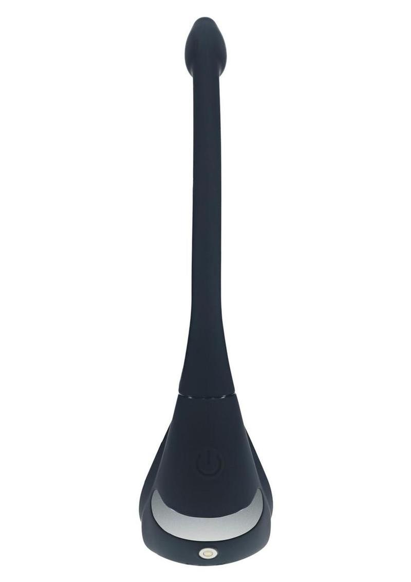 Levelz Vibrating Silicone Rechargeable Tri O Cock Ring with Prostate Stimulator and Remote Control - Black