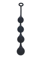 Levelz Waterdrop Silicone Anal Balls - Black - Large - 40mm