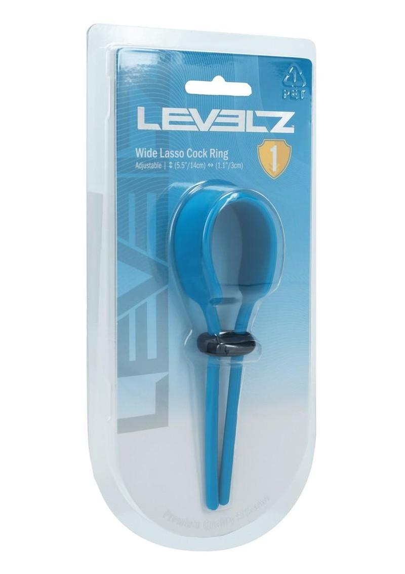 Levelz Wide Adjustable Silicone Lasso Cock Ring - Teal - 5mm