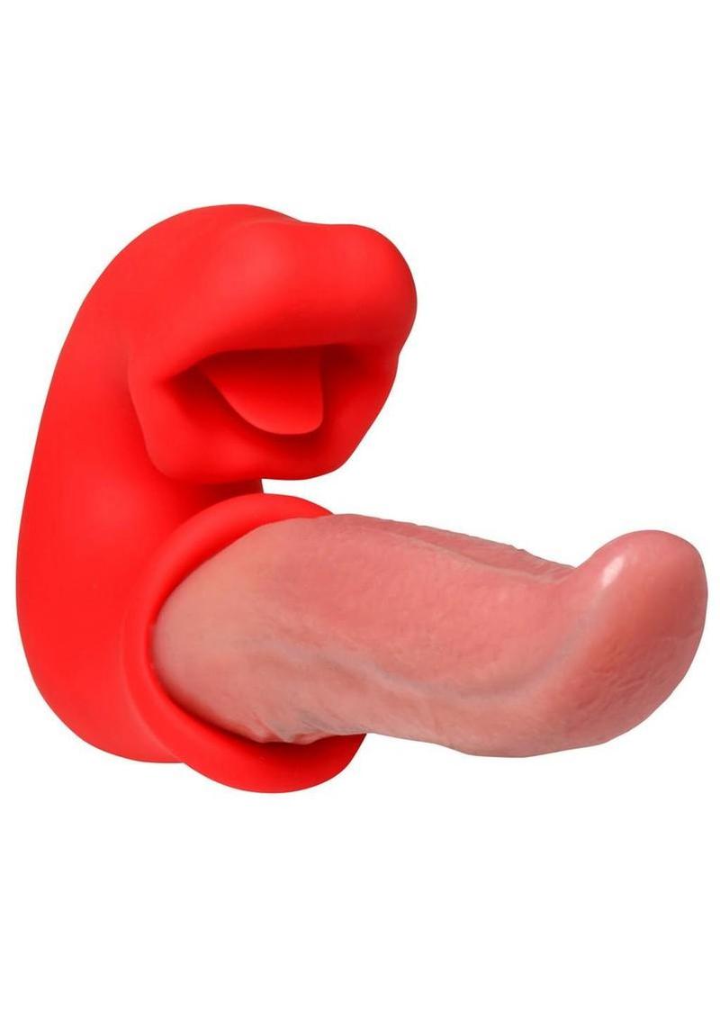 Lickgasm Lusty Licker Rechargeable Silicone Kissing and Licking Tongue Vibrator - Pink/Red