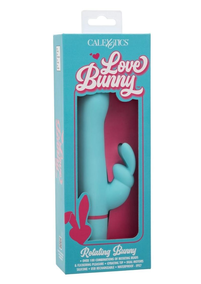 Love Bunny Rotating Bunny Rechargeable Silicone Rabbit Vibrator - Blue/Pink