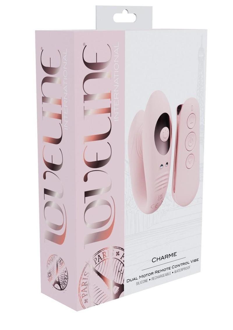 Loveline Charme Dual Motor Silicone Rechargeable Vibrator with Remote Control - Pink