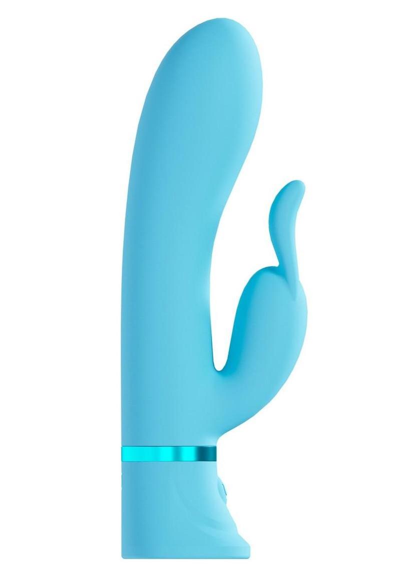 Loveline Tendre 10 Function Rechargeable Silicone Rabbit Vibrator - Blue