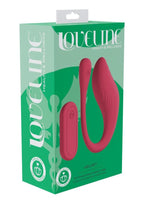 Loveline Velvet G-Spot 10 Function Silicone Rechargeable Vibrator with Remote Control - Pink