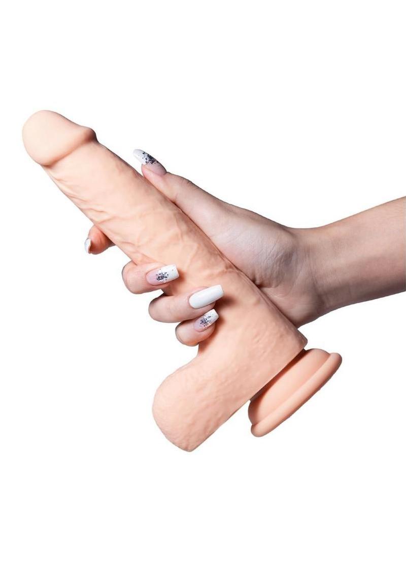 Luis App Controlled Real Thrusting Rechargeable Silicone Insertable with Clitoral Licker