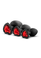 Luxe Bling plugs Silicone Training Kit with Red Gems (3 Size Kit