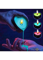 Master Series Burning Heart Blacklight Reactive Heart Drip Candle Set (3 Piece) - Neon