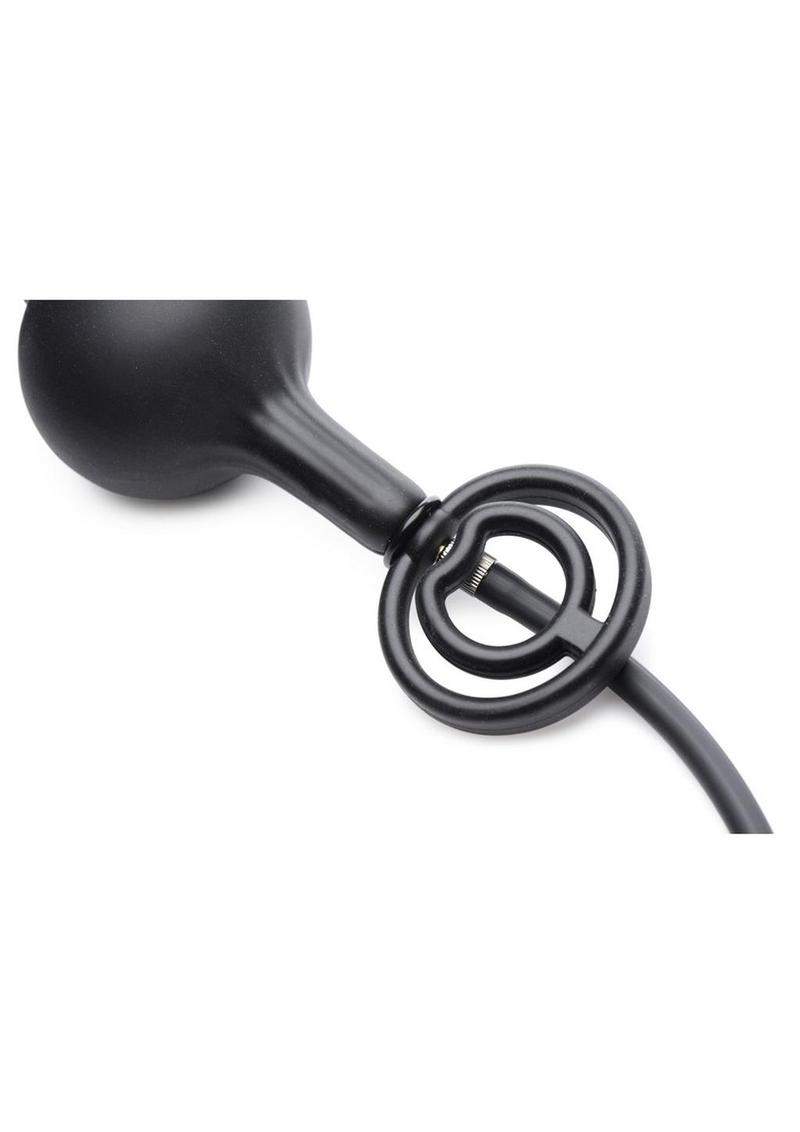 Master Series Devil's Rattle Inflatable Silicone Plug with Ring