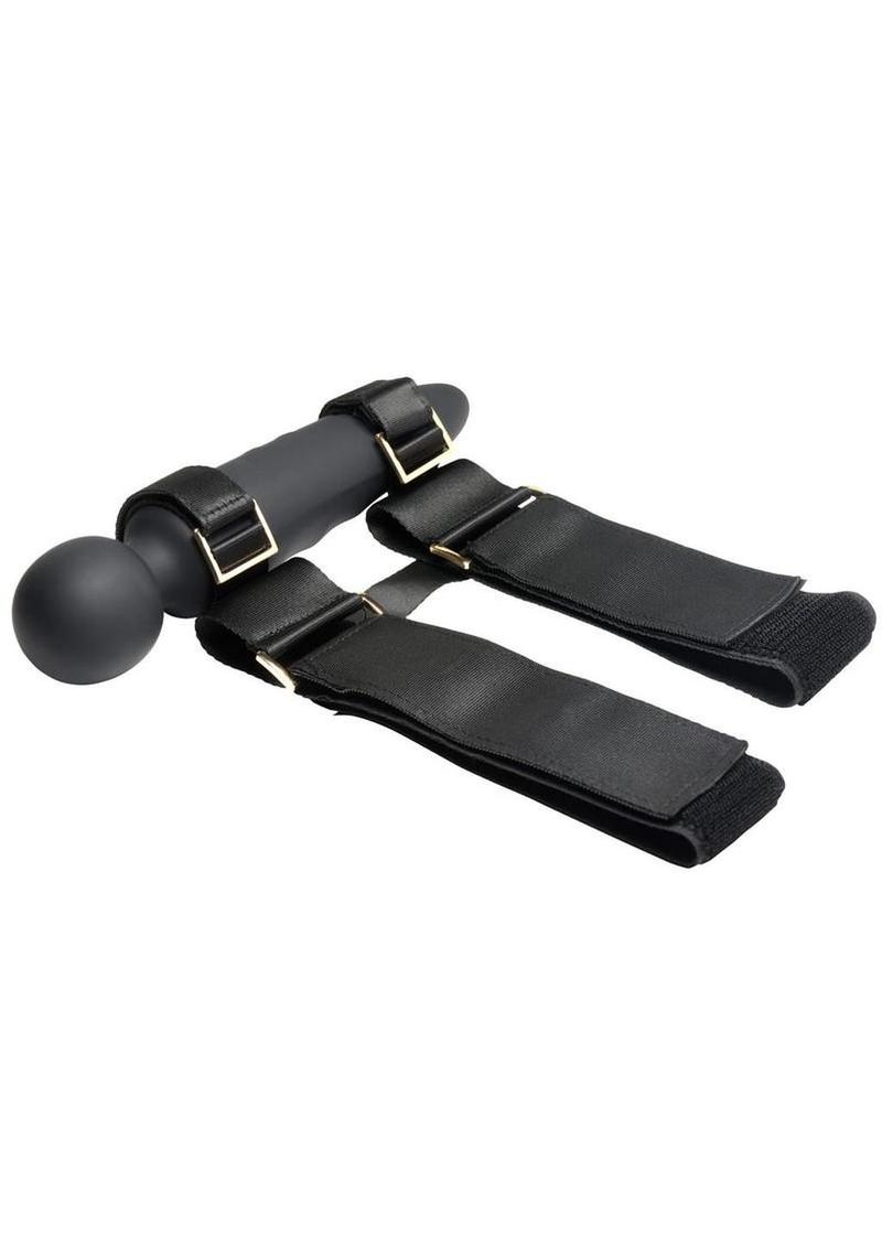 Master Series Thunderstick Thigh Strap Rechargeable Vibrating Wand with Harness