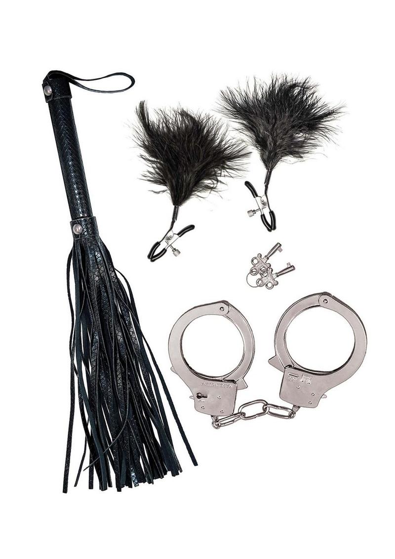 Nasstoys Restraint Whip,feather and Cuffs