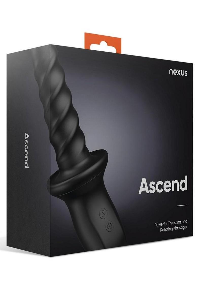 Nexus Ascend Rechargeable Silicone Thrusting Rotating Prostate Massager - Black