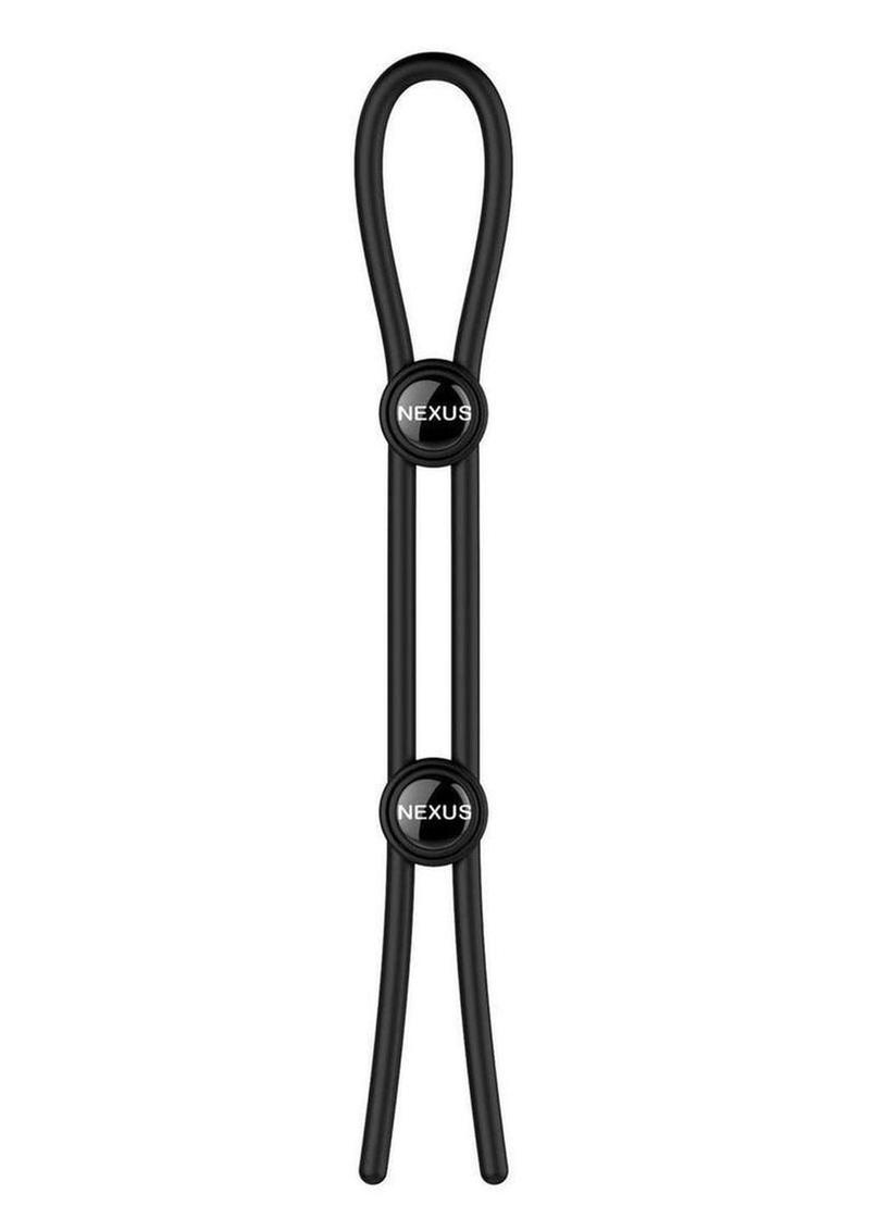 Nexus Forge Double Adjustable Lasso Silicone Cock Ring - Black