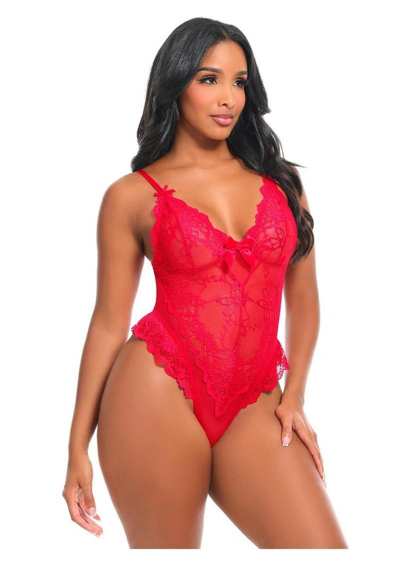 Oh LA LA Cheri Valentine Teddy - Red - Large